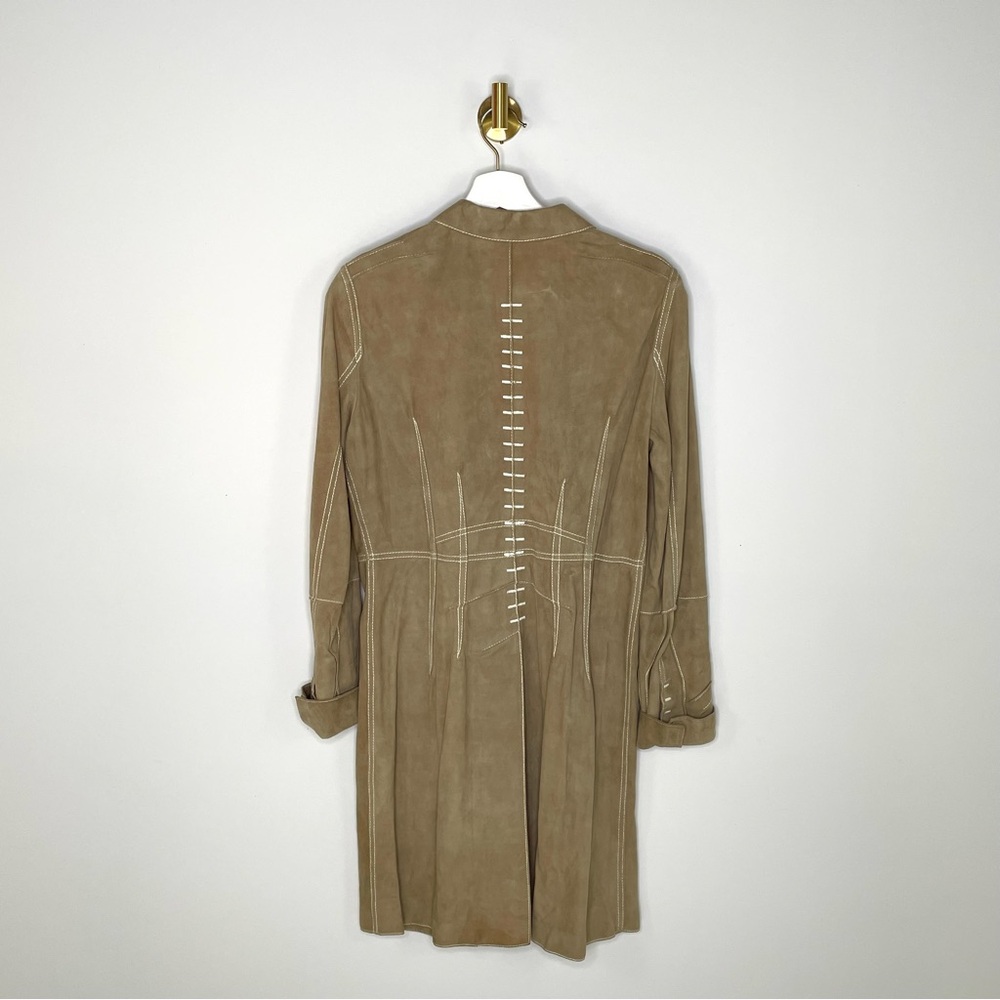 Jacket | Carlisle Camel Suede Trench Contrast Stitching | Western Boho Per Se 6 - Picture 12 of 16